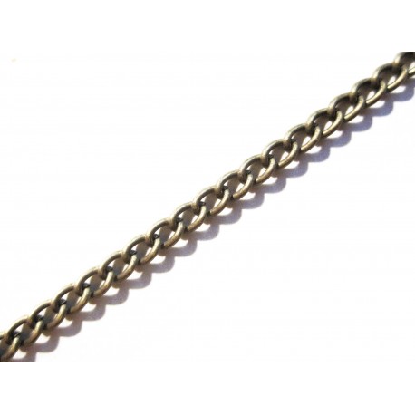 Leisure-Beads - 1m bronzefarbene Kette 4x3mm Gliederkette - Schmuckzubehör