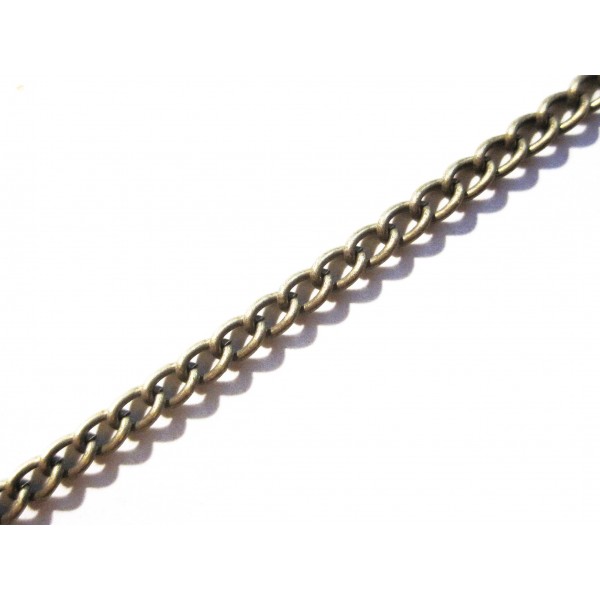 1m bronzefarbene Kette 4x3mm Gliederkette - Schmuckzubehör
