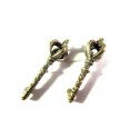 2x bronzefarben Schlüssel 27x9mm Schmuckanhänger - Schmuckzubehör