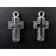 2x Kreuz Anhänger ca. 20x10mm Kruzifix silberfarben Schmuckanhänger - Schmuckzubehör - Leisure-Beads DIY