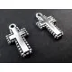 Flache Kreuz Anhänger ca. 20x10mm Kruzifix silberfarben Schmuckanhänger - Schmuckzubehör - Leisure-Beads DIY