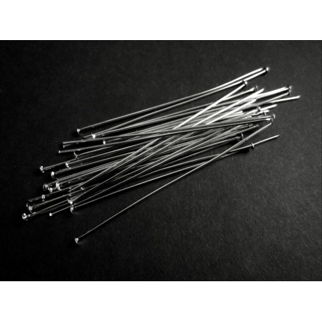 Leisure-Beads - 20 Nietstifte 70mm silberfarben Schmuckdraht mit Kopf - Schmuckzubehör