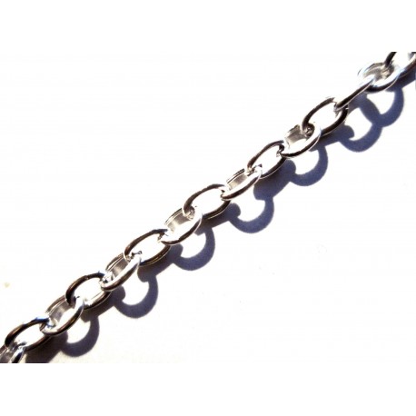 Leisure-Beads - 1m hellsilberfarbene Eisenkette 3x5mm - Schmuckzubehör