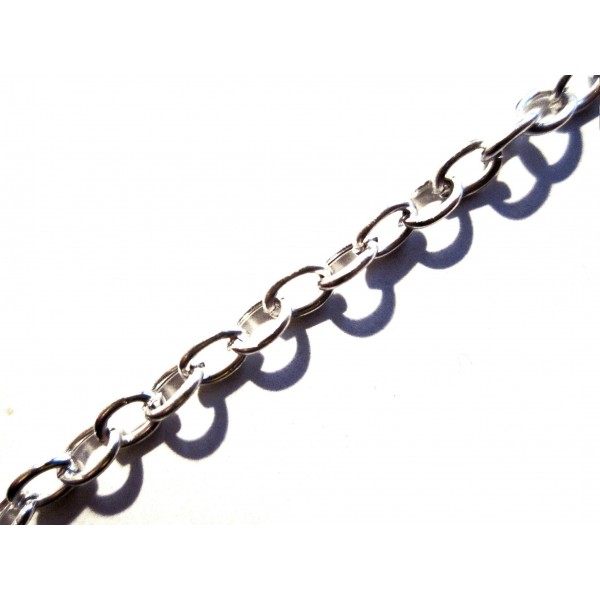 1m hellsilberfarbene Eisenkette 3x5mm - Schmuckzubehör - Leisure-Beads DIY