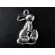 1x großer silberfarbener Osterhase Anhänger mit Osterei ca. 30x28x3mm silberfarbener Schmuckanhänger - Schmuckzubehör - Leisure-Beads DIY