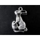 1x großer silberfarbener Osterhase Anhänger mit Osterei ca. 30x28x3mm silberfarbener Schmuckanhänger - Schmuckzubehör