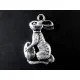 1x großer silberfarbener Osterhase Anhänger mit Osterei ca. 30x28x3mm silberfarbener Schmuckanhänger - Schmuckzubehör - Leisure-Beads DIY