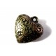 1x Dicker bronze Herz Anhänger ca. 25x24mm bronzefarben Schmuckanhänger- bronze Schmuckzubehör