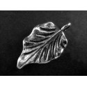 1x Blatt Anhänger 31x18x5mm silberfarben Schmuckanhänger - Schmuckzubehör