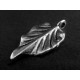 1x mittelgroßer Blatt Anhänger ca. 31x18mm silberfarben Schmuckanhänger - Schmuckzubehör