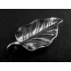 1x mittelgroßer Blatt Anhänger ca. 31x18mm silberfarben Schmuckanhänger - Schmuckzubehör