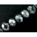 10x Glasperlen 6x4mm silberfarben - Schmuckzubehör