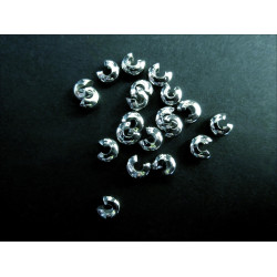 Leisure-Beads - 20 silberfarbene Kaschierperlen 4x5mm Cover Crimp Perlen - Schmuckzubehör