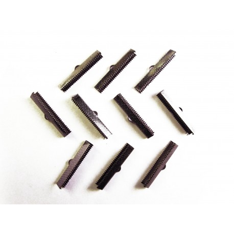Leisure-Beads - 10x gunmetal Bandklemme 25mm Bandverbinder - gunmetal Schmuckzubehör