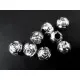8x hellsilberarbene Acryl Perlen 8mm Rosenform Grosslochperle - Acryl Schmuckzubehör - Leisure-Beads DIY