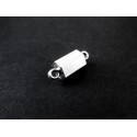 1x sechseckiger Magnetverschluss silberfarben 14x6mm Schmuckverschluss - Schmuckzubehör