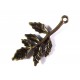 1x Bronzezweig Anhänger ca. 30x16mm bronzefarbener Schmuckanhänger - bronze Schmuckzubehör