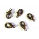 5x großer Karabinerhaken bronzefarben matt 14mm Schmuckverschluss - Schmuckzubehör
