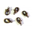 5x bronzefarben Karabinerhaken 14mm matt Schmuckverschluss - Schmuckzubehör
