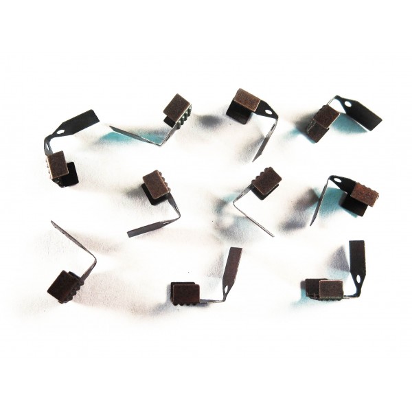 10x kupferfarben Endkappe 9x5mm kupferfarbene Lederbandklemme - Schmuckzubehör