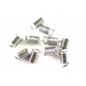 10x Spiralendkappe Innen 3,5mm hellsilberfarben 10x4,5mm Einklebkappe - Schmuckzubehör