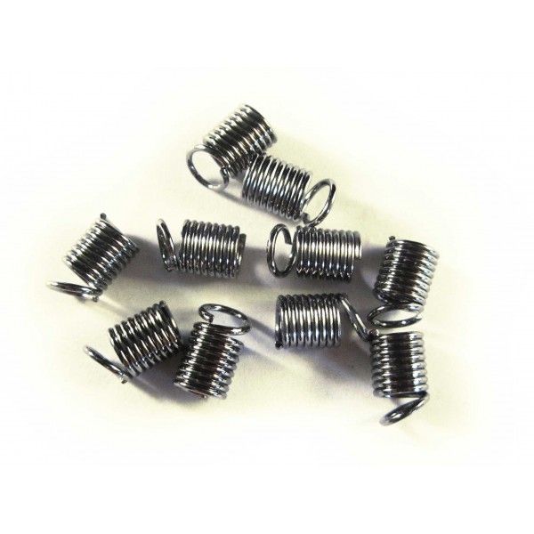 10x gunmetal Spiralendkappe Innen 3mm 9x4mm - Schmuckzubehör