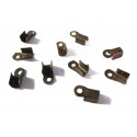 10x bronzefarben Endkappe 8x4mm Quetschröhrchen mit Öse - Schmuckzubehör