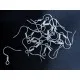20 Stück hellsilberfarbene Ohrfedern ca. 15x17mm Ohrhaken - Schmuckzubehör zum Ohrringe Selbermachen - Leisure-Beads DIY