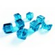 8x türkis Kristallglas Würfel Perlen mit geschliffener Kante 10x10mm - Glasschmuck Schmuckzubehör