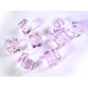 4x Rosa 10x10mm Glas Würfel Perlen mit geschliffener Kante - Glasschmuck Schmuckzubehör