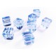 8x wasserblaue Kristallglas Würfel Perlen mit geschliffener Kante 10x10mm - Glasschmuck Schmuckzubehör