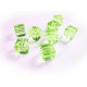8x hellgrüne Kristallglas Würfel Perlen mit geschliffener Kante 10x10mm - Glasschmuck Schmuckzubehör