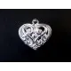 1x hellsilberfarbener Herz Anhänger ca. 20x20x10mm silberfarbenes Trachtenherz Schmuckanhänger - Schmuckzubehör - Leisure-Beads DIY