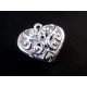 1x hellsilberfarbener Herz Anhänger ca. 20x20x10mm silberfarbenes Trachtenherz Schmuckanhänger - Schmuckzubehör