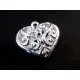 1x hellsilberfarbener Herz Anhänger ca. 20x20x10mm silberfarbenes Trachtenherz Schmuckanhänger - Schmuckzubehör - Leisure-Beads DIY