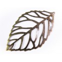 1x bronzefarben Blatt Anhänger 54x32mm bronzefarben Schmuckanhänger - Schmuckzubehör