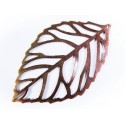 1x kupferfarben Blatt Anhänger 54x32mm Schmuckanhänger - kupferfarben Schmuckzubehör