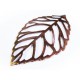 1x kupferfarbener Blatt Anhänger 54x32mm Schmuckanhänger - Schmuckzubehör