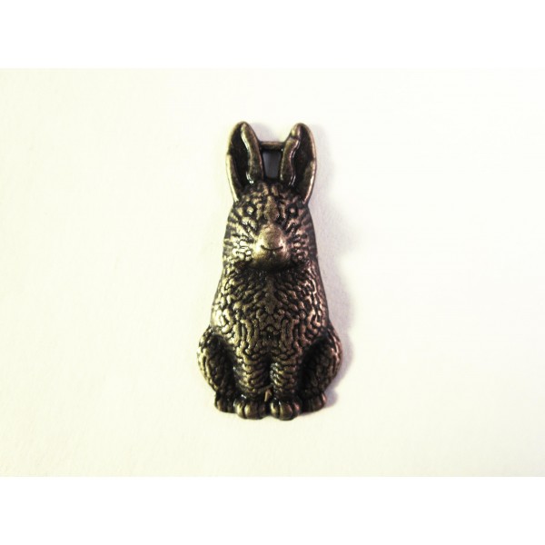 1x bronzefarben Hase Osterhase Anhänger 26x13mm bronzefarbener Schmuckanhänger - Schmuckzubehör - Leisure-Beads DIY
