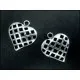 2x Herzanhänger silberfarben Schmuckanhänger ca. 20 x 24 mm - Leisure-Beads DIY