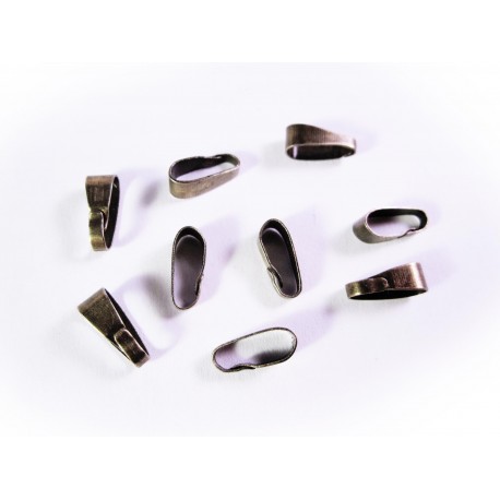 Leisure-Beads - 10x bronzefarben Collierschlaufe 11x4mm Anhängerhaken - Schmuckzubehör