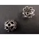 2x große Perlenkappen ca. 11x11x5mm silberfarbene filigrane Perlen Kappen - Schmuckzubehör - Leisure-Beads DIY