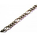 1m bronzefarbene Kette 7x3,5mm und 4x3,2mm Gliederkette - Schmuckzubehör