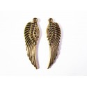 1x goldfarben Engelsflügel 30x10mm Schmuckanhänger - Schmuckzubehör