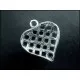 Herzanhänger silberfarben Schmuckanhänger Rückseite - Leisure-Beads DIY