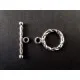2x silberfarbener Knebelverschluss Ringdurchmesser 11mm Toggle - Schmuckzubehör Schmuckverschluss - Leisure-Beads DIY