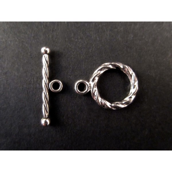 1x silberfarben Knebelverschluss Ringteil 14x11mm Toggle - Schmuckzubehör Schmuckverschluss