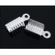 10x Endkappe 12x5mm hellsilberfarben Lederband Klemme - Schmuckzubehör Endkappe - Leisure-Beads DIY