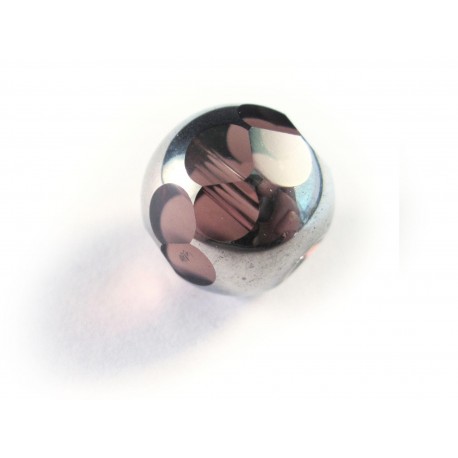 Leisure-Beads - 1x 14mm amethyst silberfarbene geschliffene Glasperle - Schmuckzubehör Glasperlen