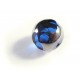 1x 14mm blaue silberfarbene geschliffene Kristallglasperle - Schmuckzubehör Kristallglasperlen